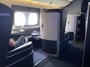 British Airways first class cabin overview