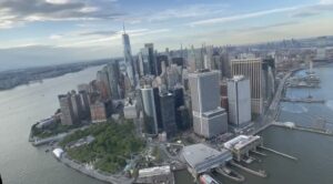 View of Manhattan from helicopter