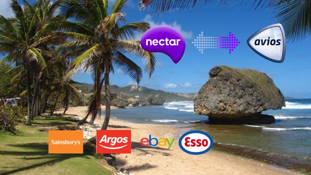 Beach and logos