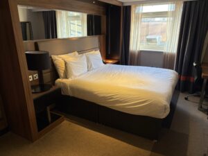 Hotel room with double bed